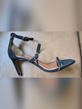 NWOT🔥Ted Baker TRIA Black Suede Triple Strap Sandals Heels Pumps